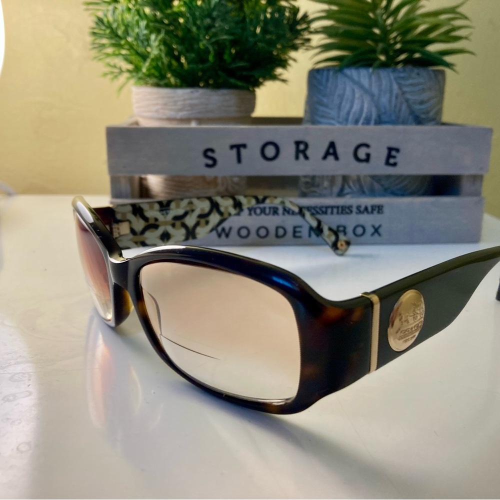 Coach Tan Patterned Glasses Frames With Case - image 2